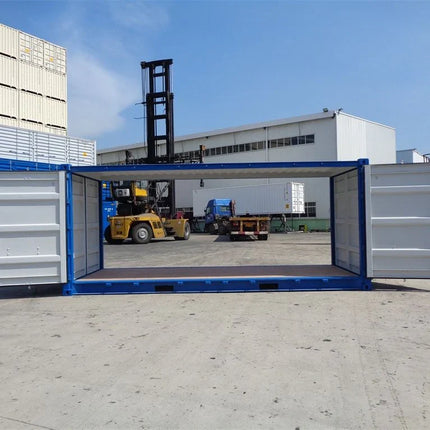 20 Fuß langer, doppeltüriger, seitlich offener Seecontainer